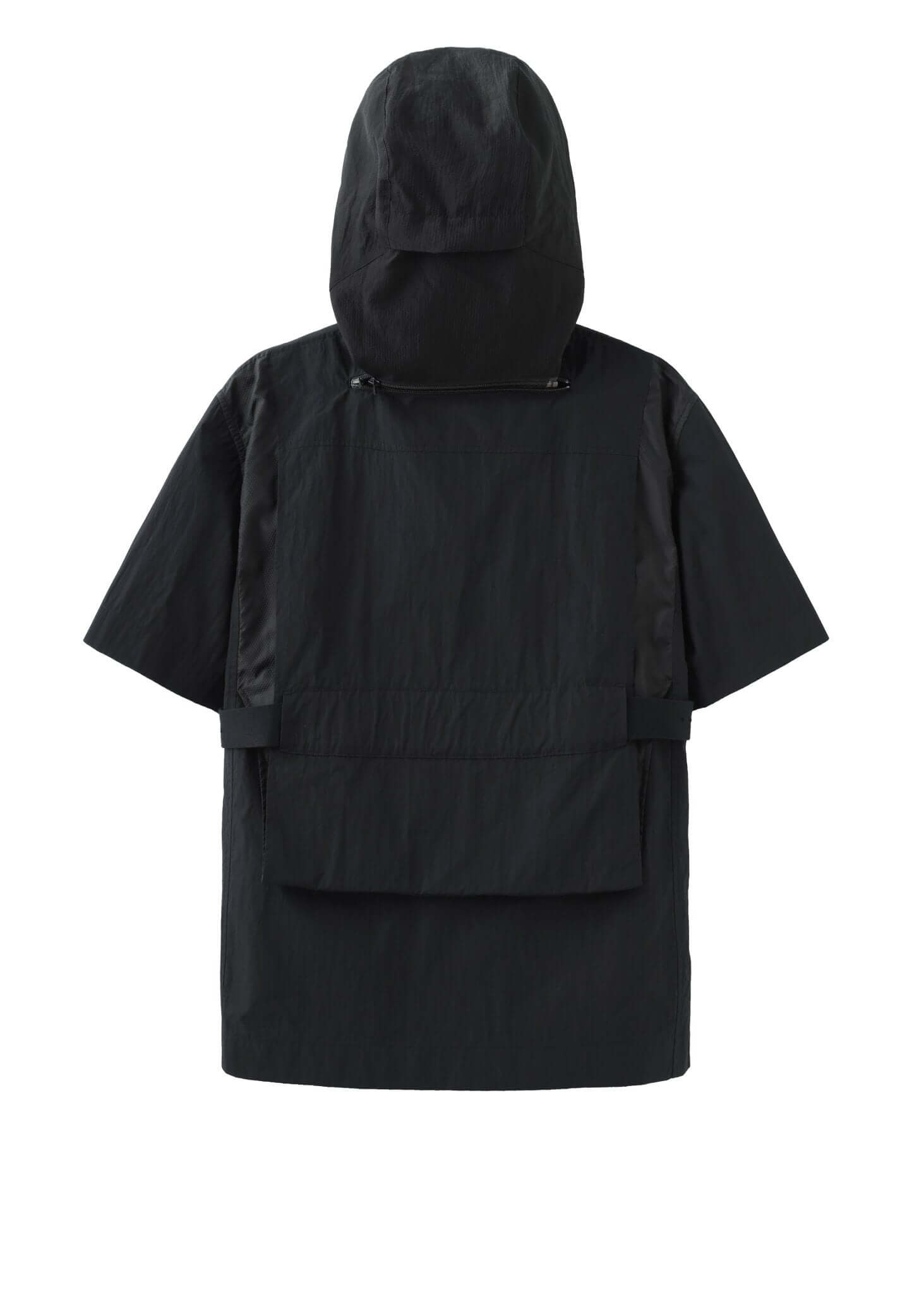 Compartment Nylon Shirt With Detachable Hood - NILMANCE