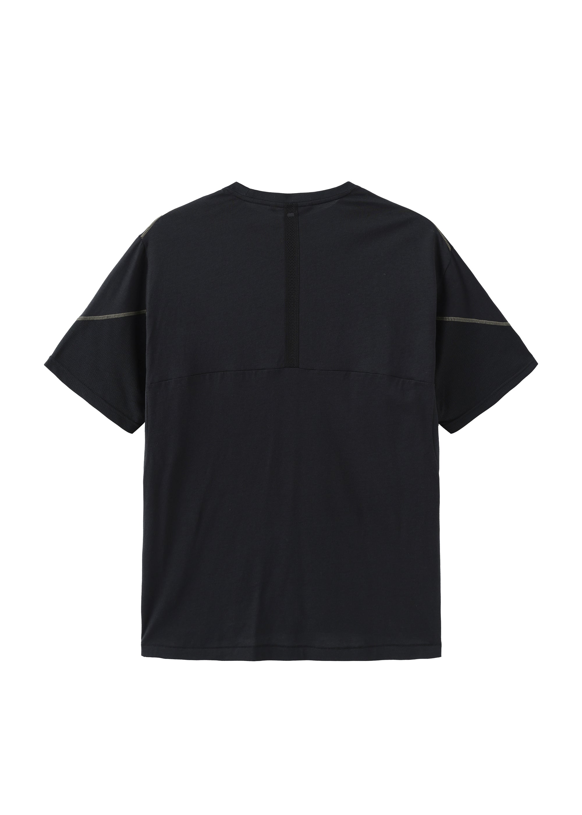 Top stitched Panel T-Shirt with zip pockets