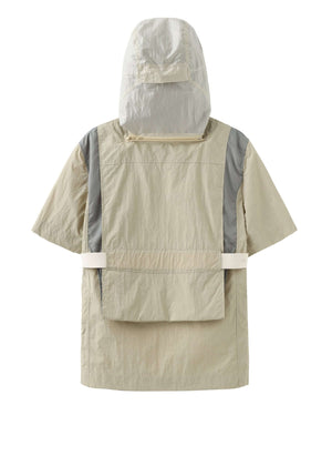 Compartment Nylon Shirt With Detachable Hood - NILMANCE